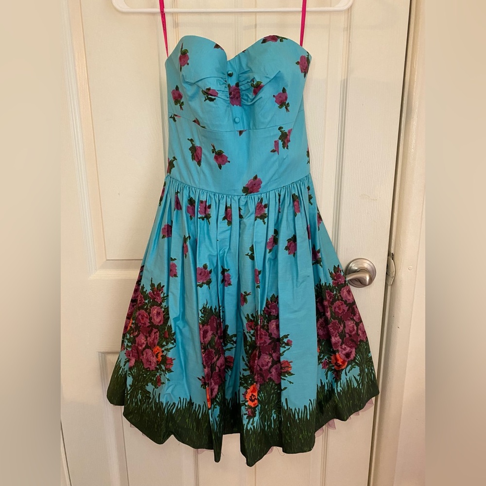 Betsey Johnson Floral Dress, Blue & Purple, Size 0